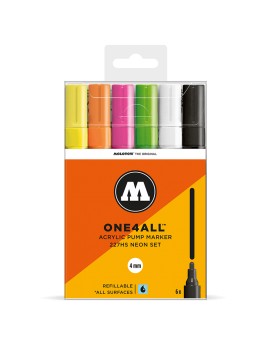 Pack 6 Rotuladores Acrílicos One4all 4mm Set Fluorescentes"