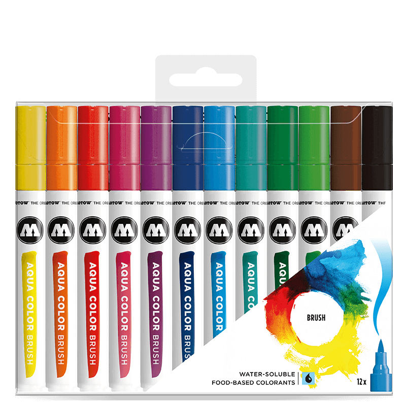 Pack 12 rotuladores acuarelables Aqua Color Brush