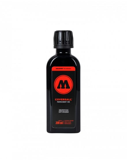 tinta permanente negra molotow coversall 200ml.