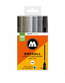 Pack 6 rotuladores acrílicos One4all 2mm Grey Set