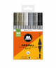 Pack 6 rotuladores acrílicos One4all doble punta 1,5mm-4mm Grey Set